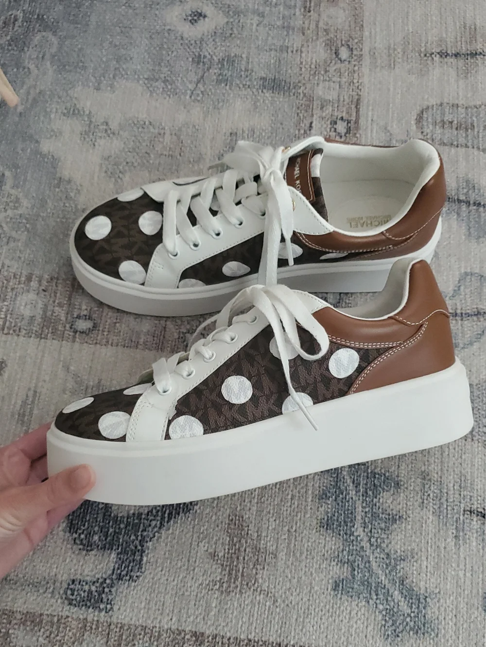 NWOT Michael Kors Romey Platform Sneakers Polka Dot Shoes Sz9.5